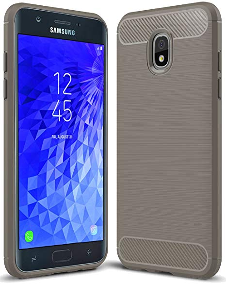 For Samsung Galaxy J7 2018 case, Galaxy J7 V 2nd Gen Case,Galaxy J7 Refine Case,Galaxy J7 Aero,J7 Star,J7 Top,J7 Crown,J7 Aura,J7 Eon,J737V,J737T Sucnakp TPU Protective Case Cover TPU Gray