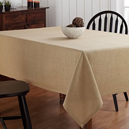 VHC Brands 9555 60 x 80 in. Burlap Natural Table Cloth
