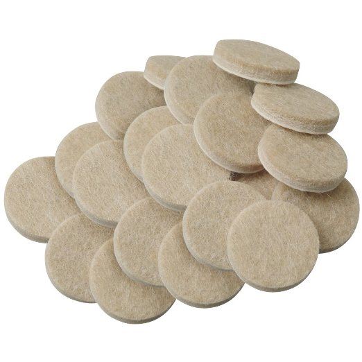 SoftTouch Self-Stick 3/4" Furniture Felt Pads for Hard Surfaces (20 piece) - Oatmeal, Round
