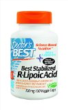 Doctors Best Best Stabilized R-Lipoic Acid Featuring Bioenhanced Na-RALA 100 mg Vegetable Capsules 60-Count