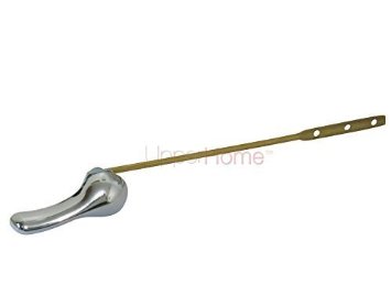 Toilet Tank Flush Lever, Chrome Finish Handle, 8-Inch Brass Rod, Universal, Fits Most Toilets