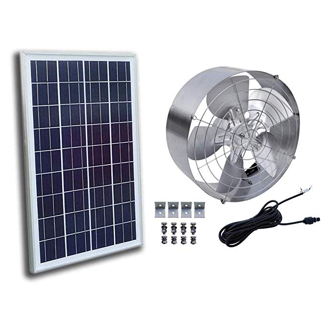 ECO-WORTHY 65W Solar Powered Attic Ventilator Gable Roof Vent Fan with 25W Portable Solar Panel