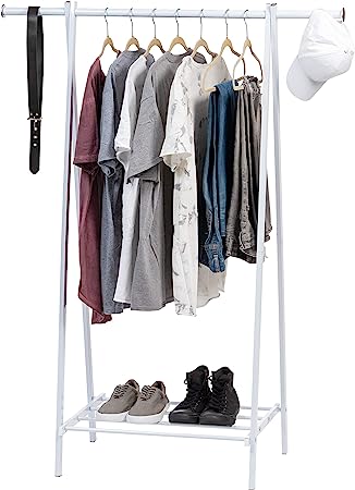 IRIS USA Freestanding Metal Clothing Rack for Drying and Hanging Garments, Frost White (598829)