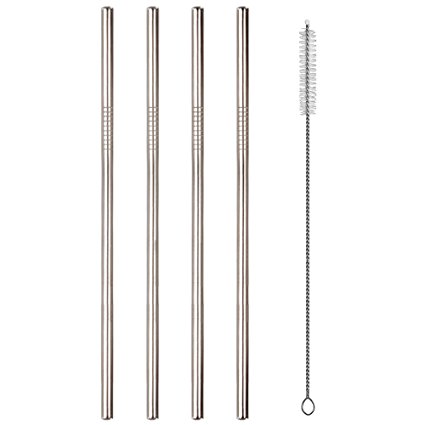 Set of 4 Stainless Steel Straws for 30oz 20oz Tumblers Cups Mugs, Alotpower Metal Drinking Straw with Cleaning Brush for 30 20 ounce Yeti Rambler Rtic Ozark Trail