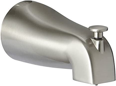 Weirun Bathroom Bathtub Water Outlet Bath Slip-On Diverter Tub Spout 4 Inches 1/2" Copper Pipe ,Brushed Nickel