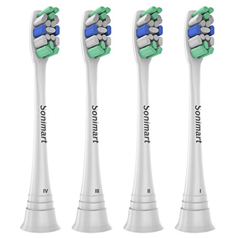 Sonimart Replacement Toothbrush Heads for Philips Sonicare Plaque Control HX9024, 4 pack, fits 2 Series Plaque Control, 3 Series Gum Health, DiamondClean, FlexCare, HealthyWhite, Essence , EasyClean
