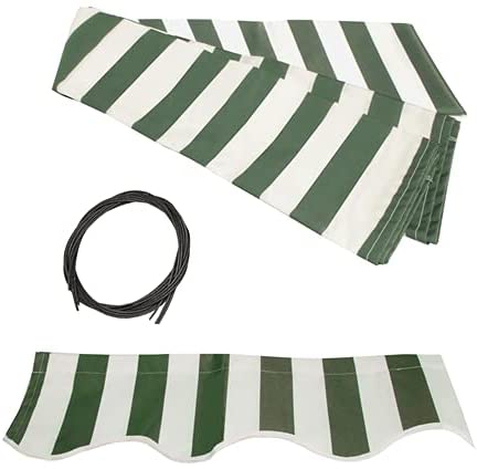 ALEKO Fabric Replacement 10X8-Feet for Retractable Awning, Green/White