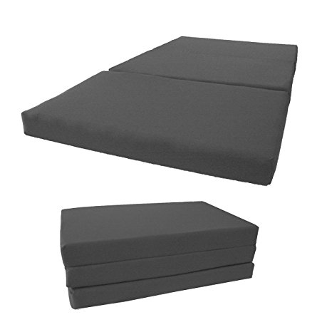 Brand New Shikibuton Tri Fold Foam Beds, Tri-Fold Bed, High Density 1.8 lbs Foam, Twin Size, Full, Queen Folding Mattresses. (Full Size 4x54x75, Gray)