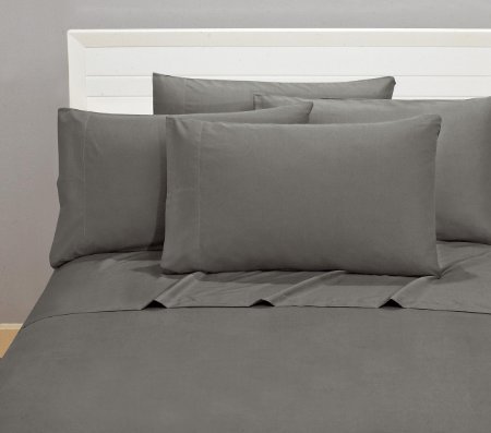 Microfiber Sheet Set Quality Bedding 1800 Count Series 6 Piece Classic Soft Bed Linens Designed To Add An Elegant Touch To Your Bedroom (Full, Grey)
