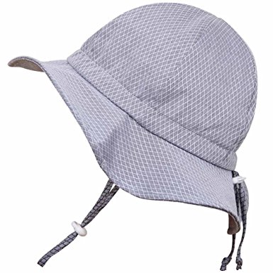 Baby Toddler Kids Sun Hat with Chin Strap, Drawstring Adjust Head Size, Breathable 50  UPF Cotton