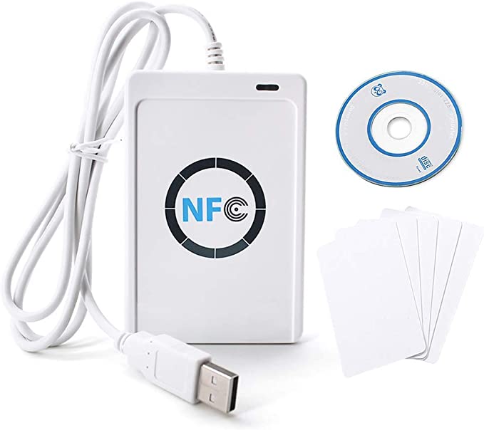 NFC RFID Reader/Writer ACR122U ISO 14443 A/B NFC Reader RFID Reader Card Reader   FREE Software in White