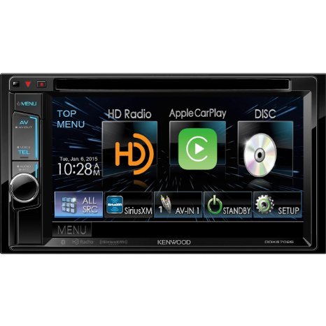 Kenwood DDX6702S 6.2" DVD Receiver with Apple CarPlay, Bluetooth and HD Radio