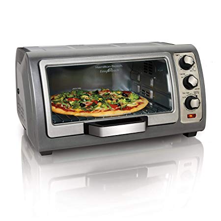 Hamilton Beach Countertop Toaster Oven, Easy Reach with Roll-Top Door, 6-Slice, Convection (31123D), Silver (Renewed)