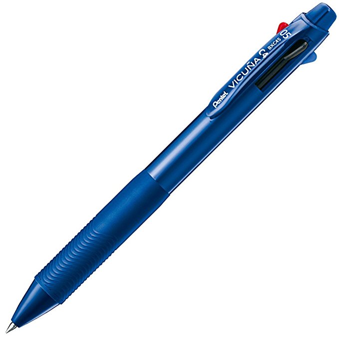 Pentel Ballpoint Pen Vicuna, Extra Fine, Black, Red, Blue, Green, Blue (BXC45C)