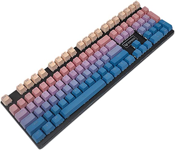 YMDK Double Shot 108 Dyed PBT Shine Through OEM Profile Night Sunset Keycap for MX Switches Mechanical Keyboard（Only Keycap） (Night Sunset)