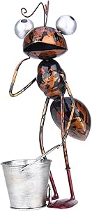 Tooarts Metal Ant Garden Decor Sculpture Home Patio Lawn Yard Indoor Outdoor Statue Ornament with Removable Bucket