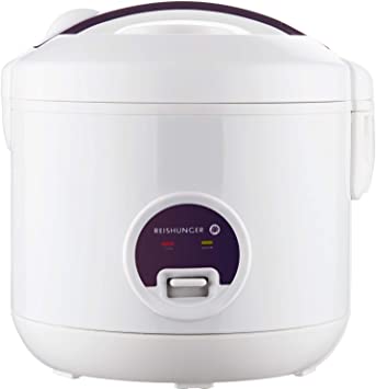 Reishunger Rice Cooker (1.2l/500W/220V) Keep-Warm Function, Premium-Quality Inner Pot with Ceramic Coating, Spatula and Measuring Cup - Rice for up to six People