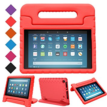 BMOUO All-New Fire HD 8 2017 Case - Light Weight Shock Proof Handle Kid-Proof Cover Kids Case for All-New Fire HD 8 Tablet (7th Generation, 2017 Release), Red