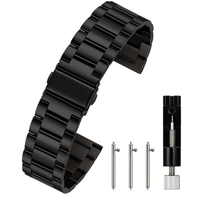 Berfine Quick Release Watch Strap,16mm 18mm 20mm 22mm 24mm Premium Solid Stainless Steel Watch Band Replacement