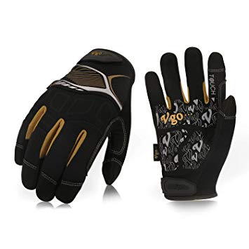Vgo... 3Pairs High Dexterity Mechanic Glove,Rigger Glove,Anti-Abrasion,Touchscreen(Size XL,Black,SL8851)