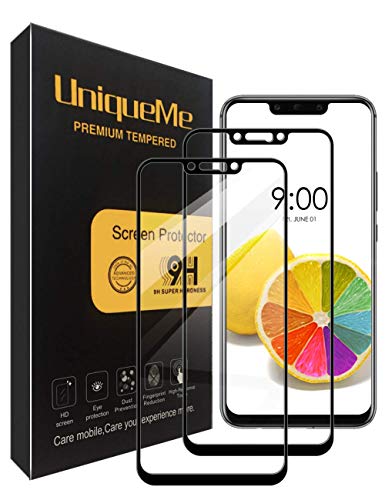 UniqueMe [2 PACK] Huawei Mate 20 lite Screen Protector, Full Coverage Tempered Glass Screen Protector Film Edge to Edge Protection For Huawei Mate 20 lite - Black