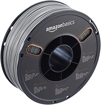 AmazonBasics ABS 3D Printer Filament, 1.75mm, Gray, 1 kg Spool