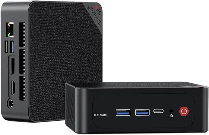 Beelink SER5 MAX Mini PC, AMD Ryzen 7 5800H (8C/16T, up to 4.4GHz), 16GB RAM DDR4 1TB NVME M.2 SSD, Mini Desktop Computer Support 4K@60Hz/WiFi6/BT5.2/DP1.4/HDMI/Type-C/Gaming PC