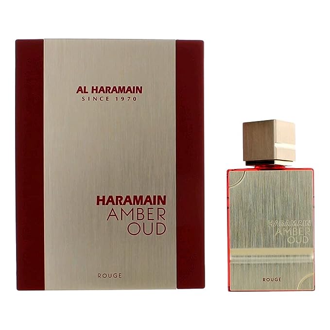 2 oz Eau De Parfum Spray Amber Oud Rouge Cologne By Al Haramain Eau De Parfum Spray for Men ﹝Fresh and light fragrance﹞