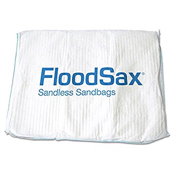 FloodSax FS10R Instant Self-Inflating Sandless Sandbags/Water Absorbent Pads (10 Pack), 19" x 20", White