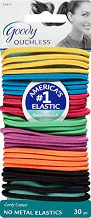 Goody Ouchless No Metal Braided Elastics Candy Coated (3 Pack/90 Ct Total)