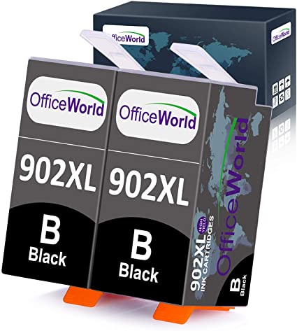 OfficeWorld Compatible Ink Cartridges Replacement for HP 902 XL 902XL Black, Used for OfficeJet Pro 6968 6978 6958 6962 6960 6970 6979 6954 6975 Printer, 2-Pack (2 Big Black)
