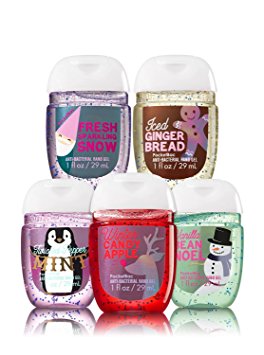 Bath & Body Works 5 Pack Pocketbac Holiday Traditions Bundle Hand Sanitizers