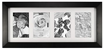 Malden International Designs Berkeley Matted Black Wood Colllage Picture Frame, 4 Option, 4-4x6, Black