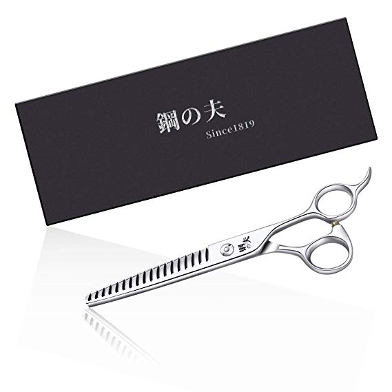 7.0" Pet Grooming Scissors,Curved Scissors/Thinning Shears,Made of Japanese 440C Stainless Steel, Strong and Durable for Pet Groomer or Family DIY Use
