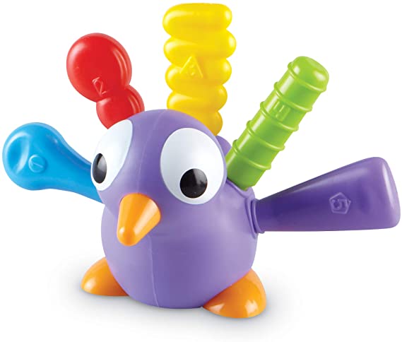Learning Resources Pedro the Fine Motor Peacock, Montessori Toys, Fine Motor, Color Recognition, Toddler Developmental Toys, Easter Basket Toy, Ages 18 mos