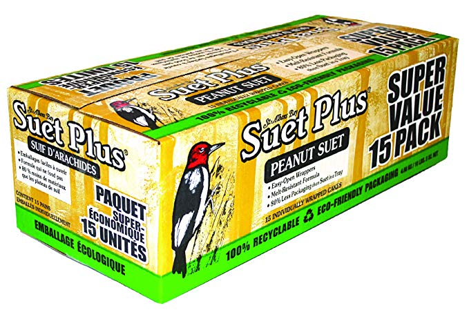 ST. ALBANS BAY SUET PLUS Bird Suet 15 Pack | 11 oz. Bird Suet Cakes |