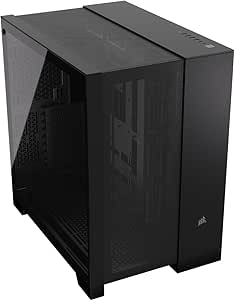 CORSAIR 6500D AIRFLOW Mid-Tower ATX Dual Chamber PC Case – Tempered Glass – Reverse Connection Motherboard Compatible – No Fans Included – Black