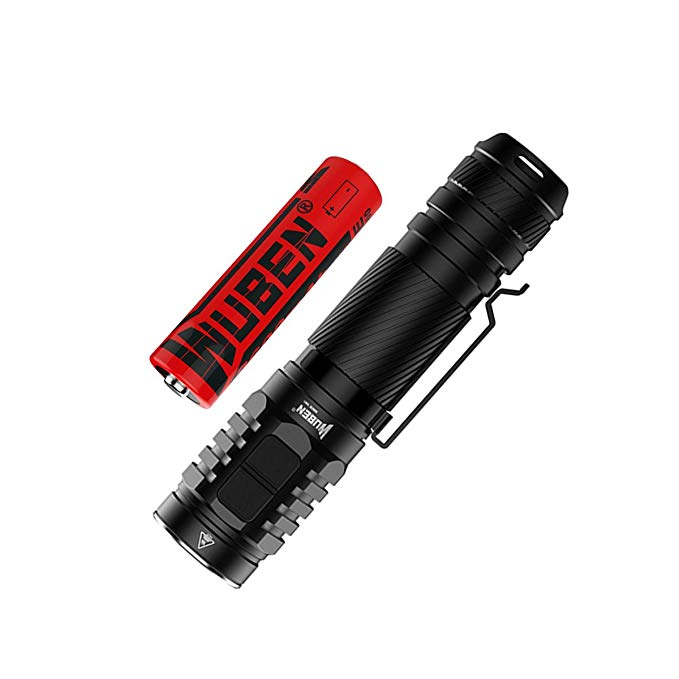 WUBEN To46r Rechargeable Flashlight 1300 Lumens Cree LED Super Bright EDC Flashlight Built-in Micro-USB Charging Port