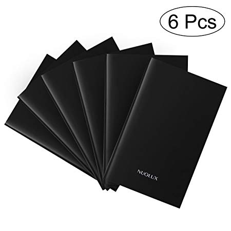 NUOLUX Black Pocket Small Notebook Mini Lined Memo Paper Book,3.5"x5.5",6 Pack
