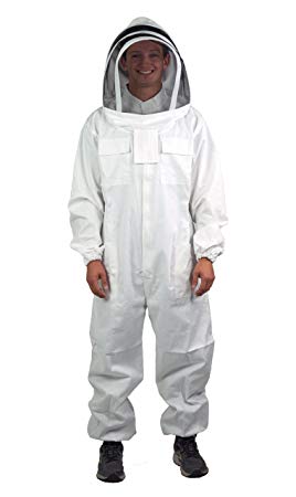 VIVO New Professional XL Cotton Full Body Beekeeping Bee Keeping Suit, with Veil Hood (BEE-V106XL)