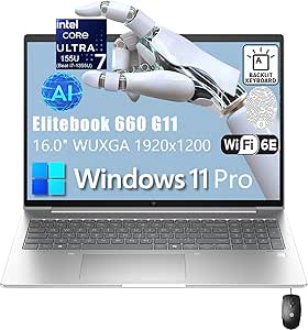 HP Elitebook 660 G11 16" FHD  Business Copilot AI Laptop Computer, Intel Ultra 7 155U (Beat i7-1355U), 32GB DDR5 RAM, 1TB PCIe SSD, WiFi 6E, Backlit KB, Fingerprint Reader, Windows 11 Pro, AZ-XUT