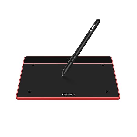 XP-Pen Deco Fun S Red Graphics Tablet 6.3 × 4 Inch Pen Tablet with 8192 Levels Pressure Sensitivity Battery-Free Stylus, 60 Degrees of tilt Action and Android Support