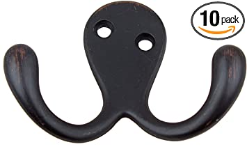 GlideRite Hardware 7511-ORB-10 2” Oil Rubbed Bronze Octopus Double Hooks 10 Pack