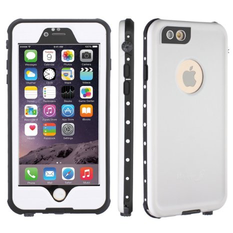 5.5 Inch Waterproof Case for iPhone 6 Plus New Waterproof Snowproof Dirtproof Shockproof Durable Tough Slim Protection Case Cover for iPhone 6 Plus - White