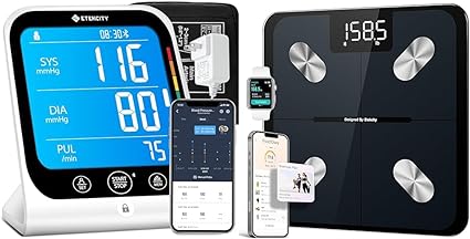 Etekcity FSA/HSA Eligible, Bluetooth Blood Pressure Monitor for Home Use, Upper Arm & Scale for Body Weight FSA HSA Store Eligible,Smart Bathroom Digital Weighing Machine