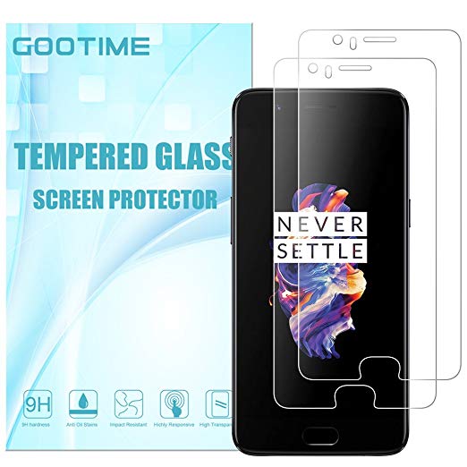 Gootime Oneplus 5 Screen Protector Tempered Glass [Case Friendly] Oneplus 5 Clear Glass Film [Easy Installation] Screen Cover for Oneplus 5