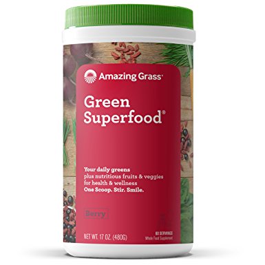 Amazing Grass, GreenSuperFood, Berry Flavour Drink Powder, 17 oz (480 g)