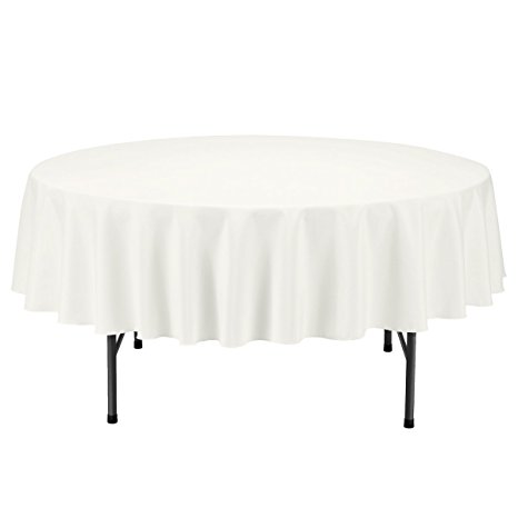 Remedios 70-inch Round Polyester Tablecloth Table Cover - Wedding Restaurant Party Banquet Decoration, Ivory