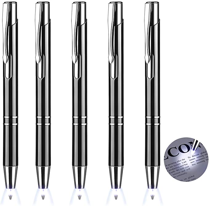 Lighted Tip Pen Flashlight Writing Ballpoint Pens LED Penlight Light Up Pen with Bright White Light for Writing in the Dark (5)