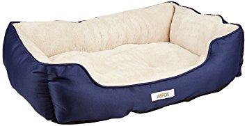 ASPCA Microtech Striped Dog Bed Cuddler, 28 by 20 by 8-Inch.